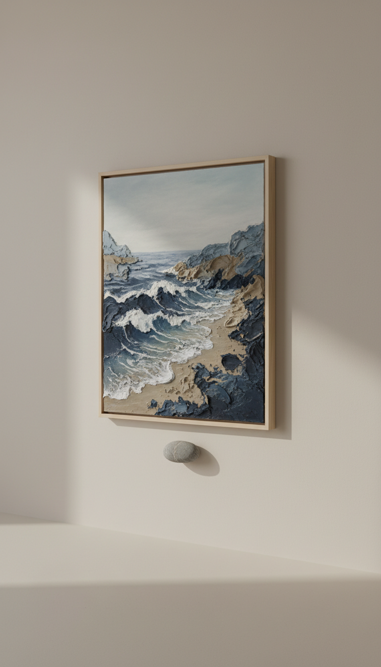 Deep Drift Textured Shoreline Canvas