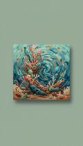 Acrylic Painting with Beach Cleanup Tools