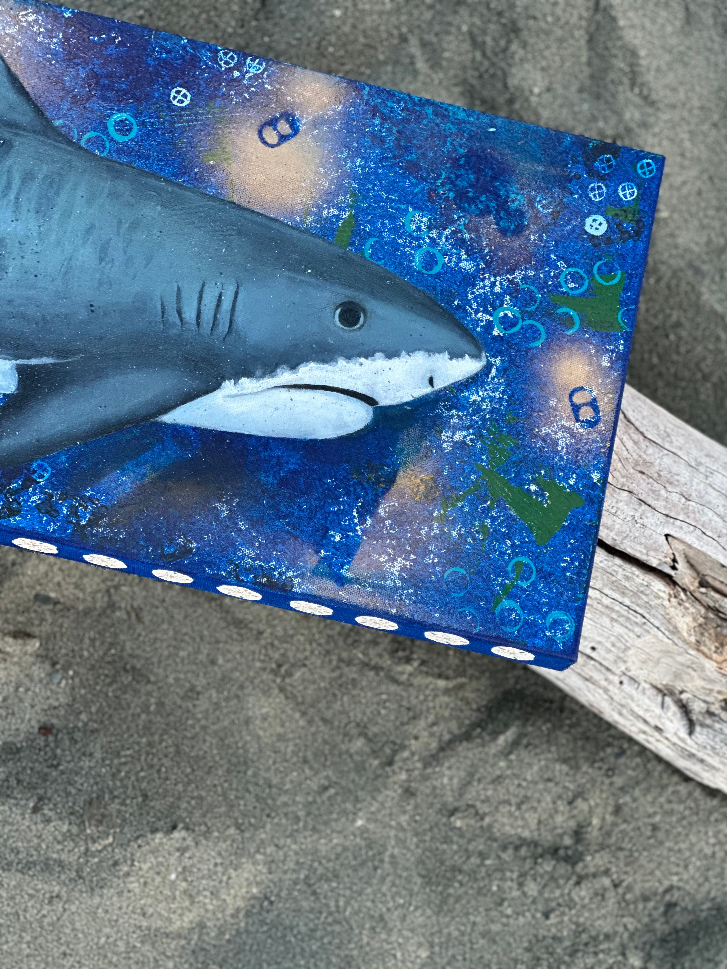 Their Home. Our Waste. (No. 2) Tiger Shark - Original Acrylic Painting