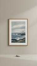 Storm Blue Coastal Landscape Print