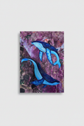 Humpback whale painting on white background