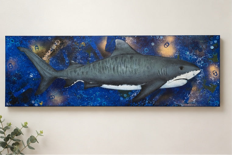 Their Home. Our Waste. (No. 2) Tiger Shark - Original Acrylic Painting